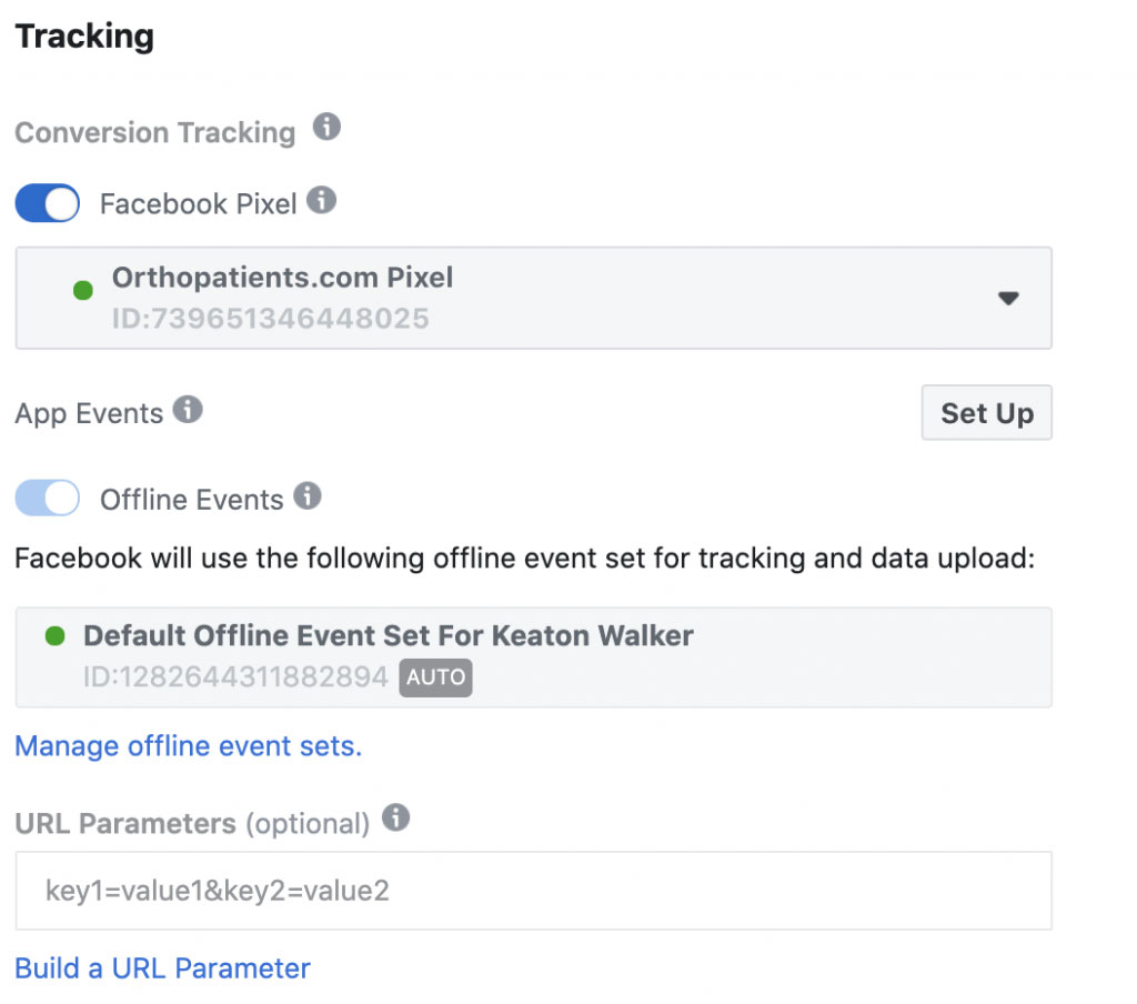 Facebook Ads Manager - Tracking