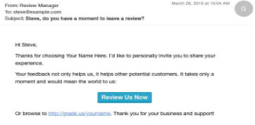 Online Review Request Email Script